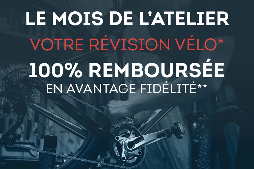 Pendant le mois de l'atelier, profitez de votre révision vélo 100% remboursée en avantage fidélité